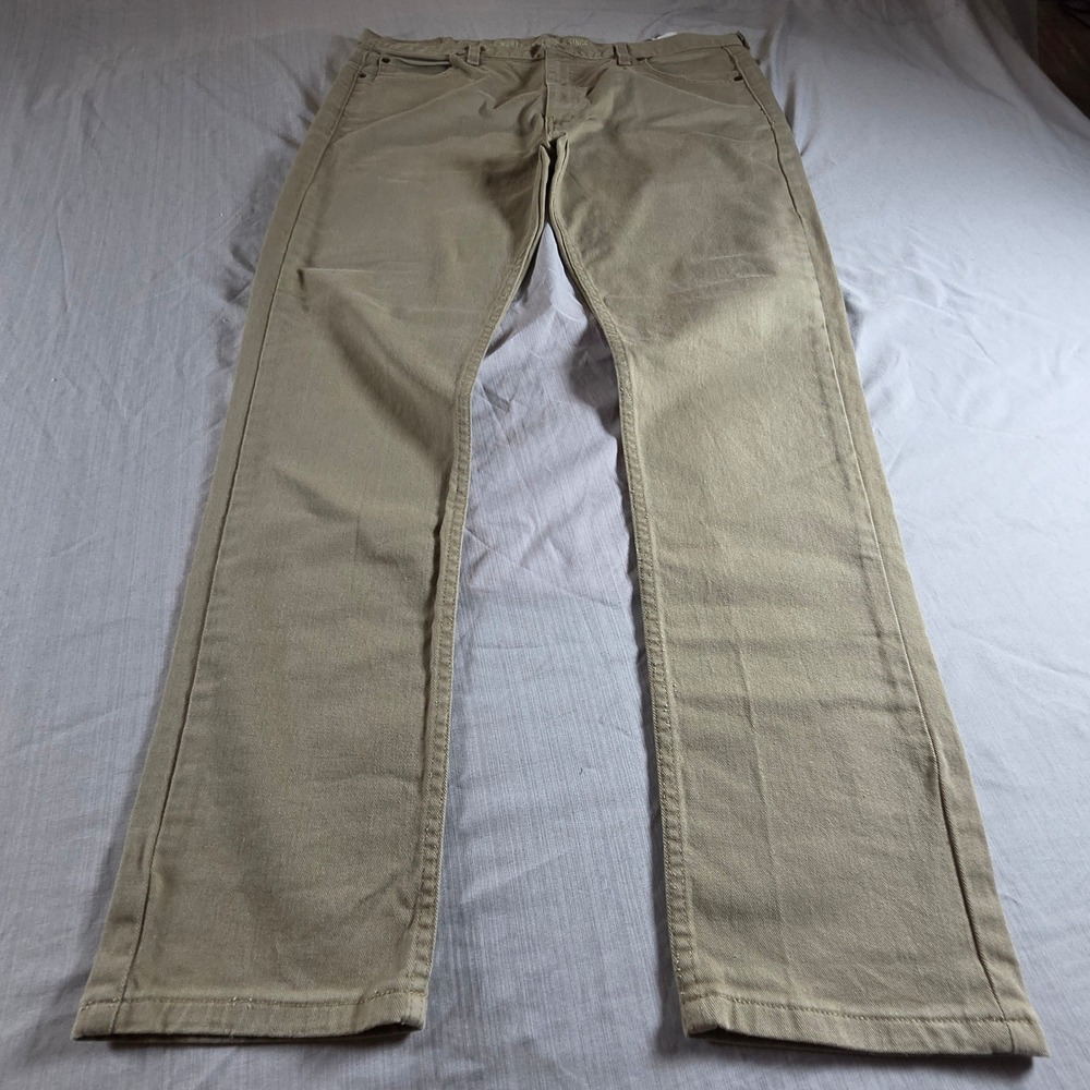 Dickies Mens Slim Skinny Khaki Tan Stretch Work Pants 38x32 WP810BT